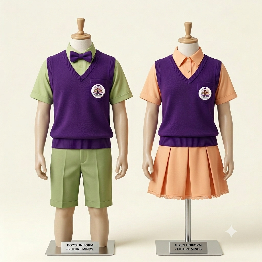 Uniform rasmi Future Minds untuk murid lelaki dan perempuan